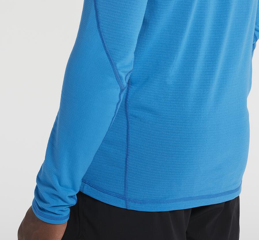 Hoka One One Top Heren - 1/2 Rits Midlayer - Blauw - RO6452701